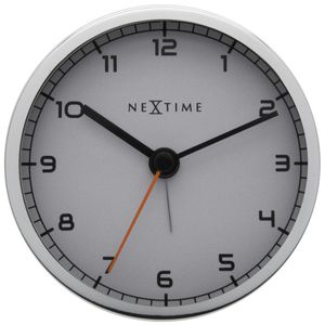 NeXtime NE-5194WI Wekker 9 X 9 X 7.5 Cm, Metaal, Wit, &apos;Company Alarm&apos;