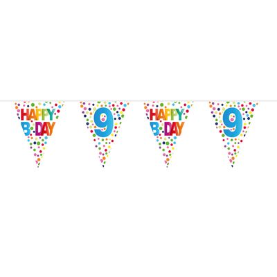 Folat BV Vlaggenlijn confetti 9 jaar, 10mtr.