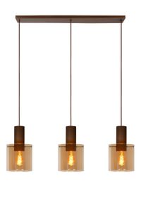 Lucide TOLEDO Hanglamp-Amber-Ø20-3xE27-40W-Glas