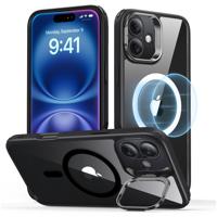 iPhone 16 Plus Classic Hybrid Case with Stash Stand (HaloLock) Clear Black