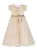 MARCHESA KIDS COUTURE robe longue en tulle à ornements en cristal - Tons neutres - thumbnail