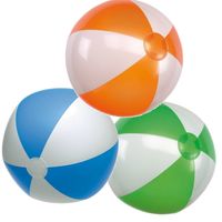 6x stuks Opblaasbare strandballen in 3 verschillende kleuren 28 cm - Strandballen - thumbnail