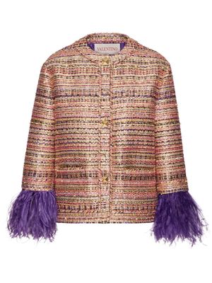 Valentino Garavani veste à bords en plumes