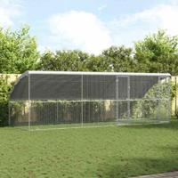 Kippenhok Zilver 600 x 200 x 198.5 cm Gegalvaniseerd staal