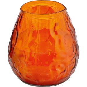 Windlicht kaars - oranje - 48 branduren - Glas - 10 x 10 cm - Terraskaarsen/tuinkaars