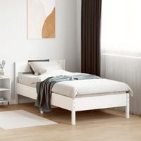 Bedframe zonder matras massief grenenhout wit 90x200 cm
