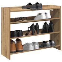 Schoenenrek 80x25x62 cm bewerkt hout artisanaal eikenkleur