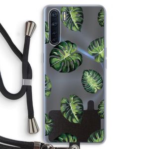 Tropische bladeren: Oppo A91 Transparant Hoesje met koord