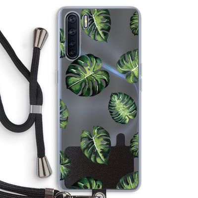 Tropische bladeren: Oppo A91 Transparant Hoesje met koord