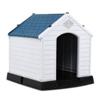 Plastic Hondenhok Waterdicht Ventileren Huisdier Hondenhok voor Tuin en Thuis 87,7 x 78,5 x 81,5 cm Wit + Blauw Plastic Hondenhok Waterdicht Ventileren Huisdier Hondenhok voor Tuin en Thuis 87,7 x 78,5 x 81,5 cm Wit + Blauw