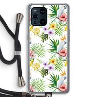 Gele kuif: Oppo Find X3 Transparant Hoesje met koord