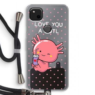 Love You A Lotl: Pixel 4a Transparant Hoesje met koord