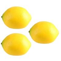 Kunstfruit - 5x stuks - citroen - geel - 7 cm - namaak/nep fruit - verzwaard - kunststof decoratie