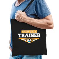 Verkozen tot beste trainer katoenen tas zwart voor heren - cadeau tasjes - thumbnail