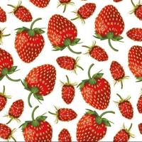 Servetten aardbeien print - 40x st - 33 x 33 cm - 3-laags papier - zomer thema - fruit