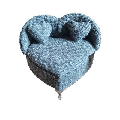 Juwelenkistje Versa Grijs Polyester Metaal Spiegel Hout MDF 16 X 13,5 X 16 CM Sofa