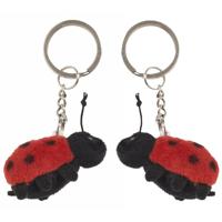 Nature Planet Pluche Lieveheersbeestje - 2x - knuffel sleutelhanger - 6 cm - dieren Nature Planet Pluche Lieveheersbeestje - 2x - knuffel sleutelhanger - 6 cm - dieren