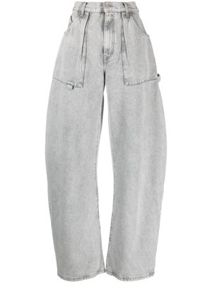 The Attico jean ample Effie à taille haute - Gris