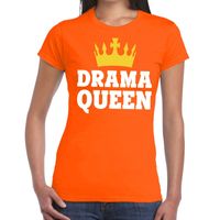 Oranje Drama Queen t-shirt voor dames - thumbnail