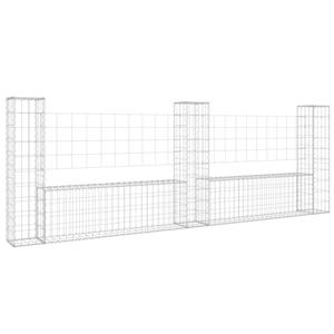 The Living Store Gabion Mand Schanskorf - 260 x 20 x 100 cm - Roestvrij Ijzer - 3.5 mm Draaddiameter