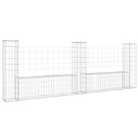 The Living Store Gabion Mand Schanskorf - 260 x 20 x 100 cm - Roestvrij Ijzer - 3.5 mm Draaddiameter