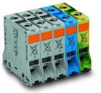 285-199  - Terminal blocks three-phase set 95mm² (3xgrey, 1xblue, 1xgreen-yellow), 285-199