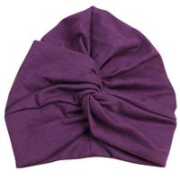 Baby mutsje katoen zachte tulband knoop zomer Boho Kids meisjes pasgeboren GLB (donker paars)