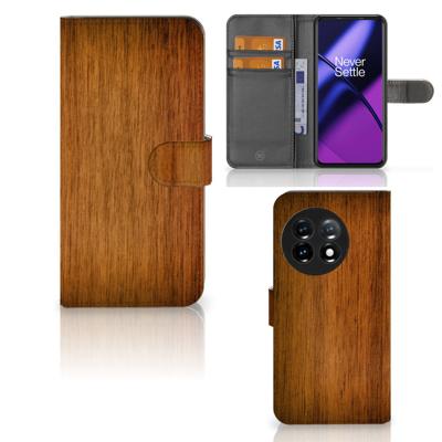 OnePlus 11 | Book Style Case | Donker Hout