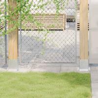 Spokkels vierkant 4 st gegalvaniseerd staal zilverkleurig