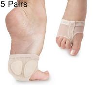 5 Parijs professionele buik Ballet dans teen Pad praktijk schoenen voorvoet Pads sokken antislip ademend teen sokken mouw maat: S (35-36 werven)(Fles
