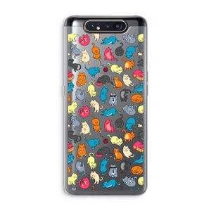 Kleurrijke katten: Samsung Galaxy A80 Transparant Hoesje