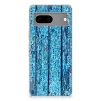 Google Pixel 7 | Bumper Hoesje | Wood Blue