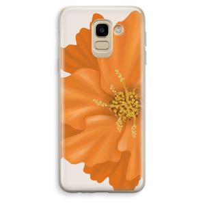 Orange Ellila flower: Samsung Galaxy J6 (2018) Transparant Hoesje