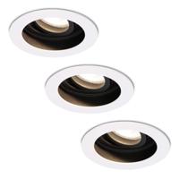 Set van 3 Laredo LED inbouwspots - GU10 5 Watt 400 lumen - 4000K neutraal wit - Dimbaar - verzonken - Rond - Kantelbaar - IP20 Voor binnen - Wit