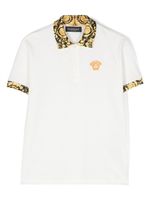 Versace Kids polo à imprimé Barocco Kids - Blanc