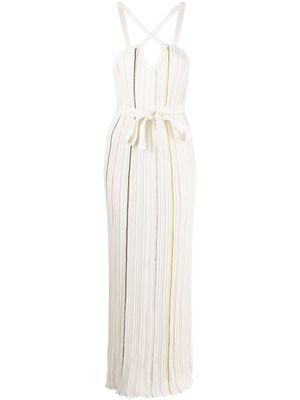 Sonia Rykiel robe plissée à rayures - Blanc
