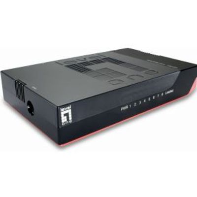 LevelOne GSW-0807 netwerk-switch Unmanaged Gigabit Ethernet (10/100/1000) Zwart, Rood