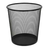 Kantoor prullenbak / papierbak - inhoud 19 liter - draad metaal - zwart - 26 x 26 x 28 cm