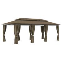 Prieel met gordijnen 180 g/m² 600x298x270 cm taupe