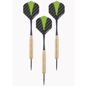 1x Set van dartpijltjes met groen met zwarte flights 24 grams   -