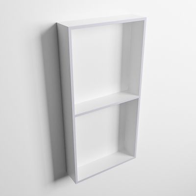MONDIAZ EASY Nis 59,5x29,5cm in solid surface kleur Cale | Talc. 2 vakken geschikt voor in- of opbouw