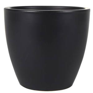 Steege Plantenpot|bloempot - keramiek - zwart - 24x22 cm