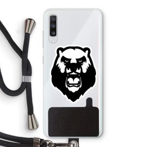 Angry Bear (white): Samsung Galaxy A70 Transparant Hoesje met koord