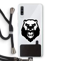 Angry Bear (white): Samsung Galaxy A70 Transparant Hoesje met koord