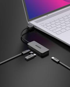 Sitecom CN-5008 interface hub USB 3.2 Gen 1 (3.1 Gen 1) Type-A 5000 Mbit/s Zwart, Grijs
