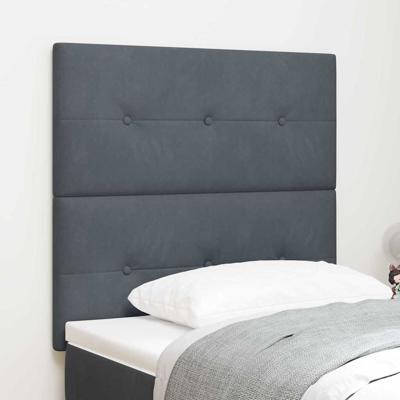 Hoofdbord met LED -striplichten Verstelbaar Grijs 80 cm Fluweel