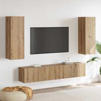 4-delige TV-kastset Artisan Eiken Bewerkt Hout