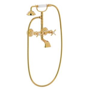 Douchemengkraan Tres Clasic 2 Kruisgreep Incl Handdouche met Steun Goud Tres