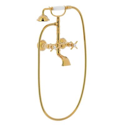 Douchemengkraan Tres Clasic 2 Kruisgreep Incl Handdouche met Steun Goud Tres