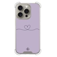 iPhone 15 Pro shockproof hoesje - Hart lila